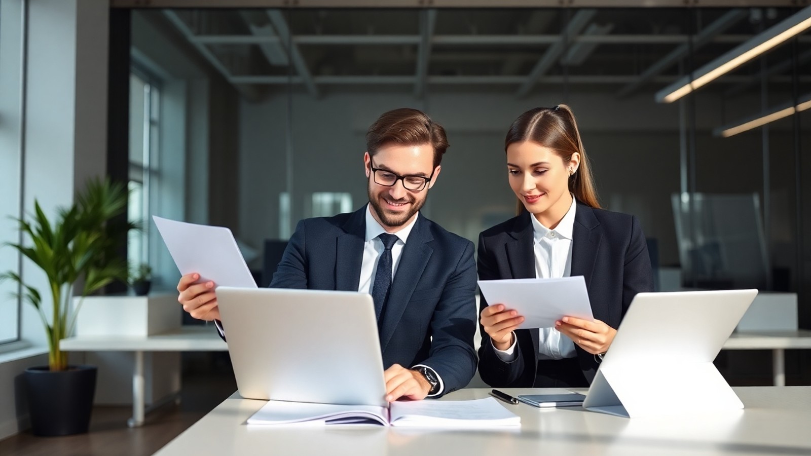 follow up comercial em escritorio moderno
