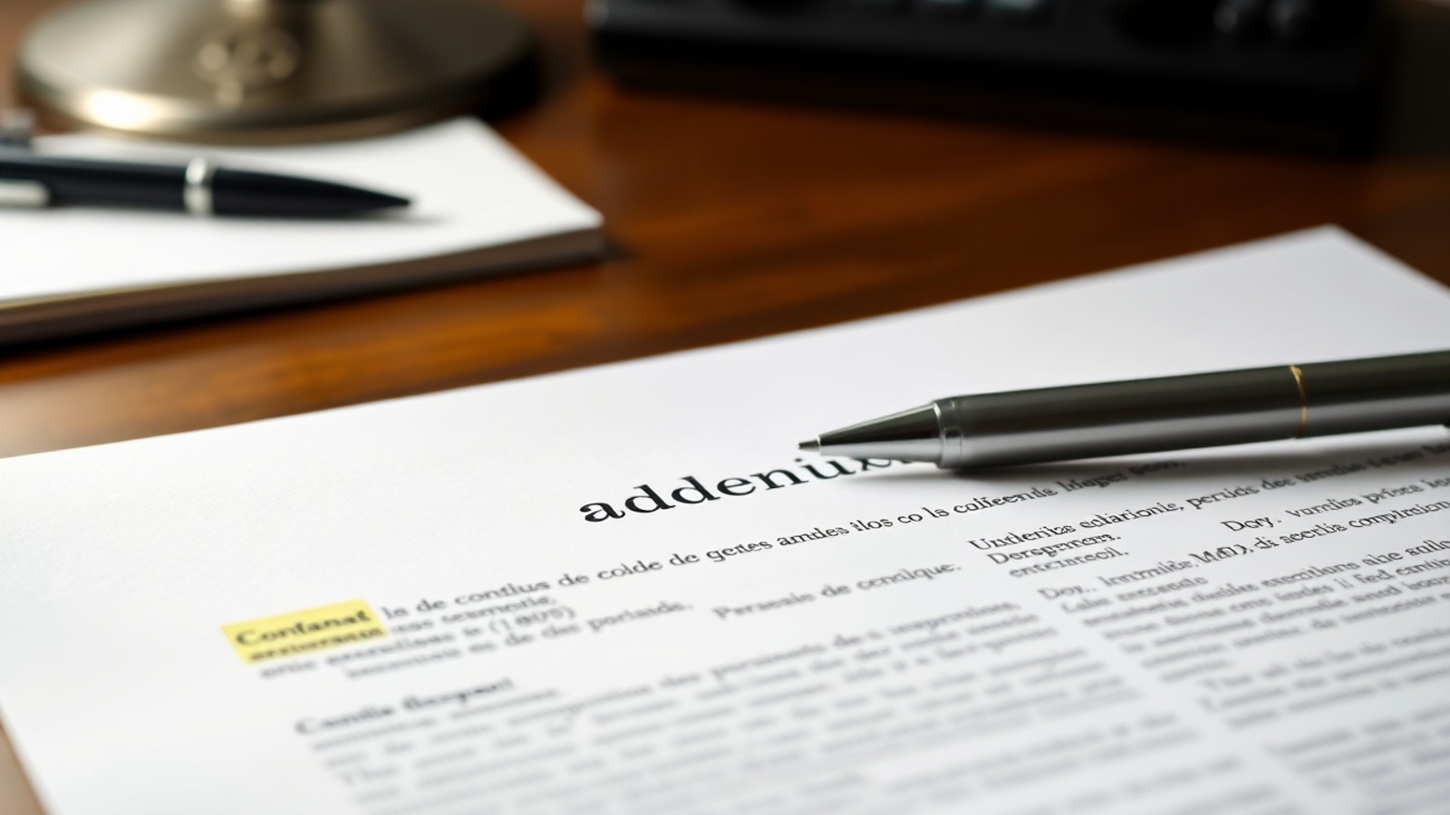 adendo em documento contratual