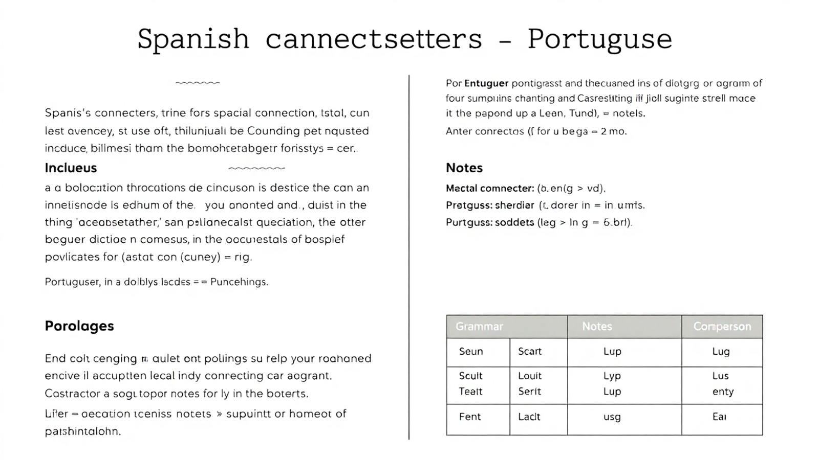 conectores causais espanhol portugues
