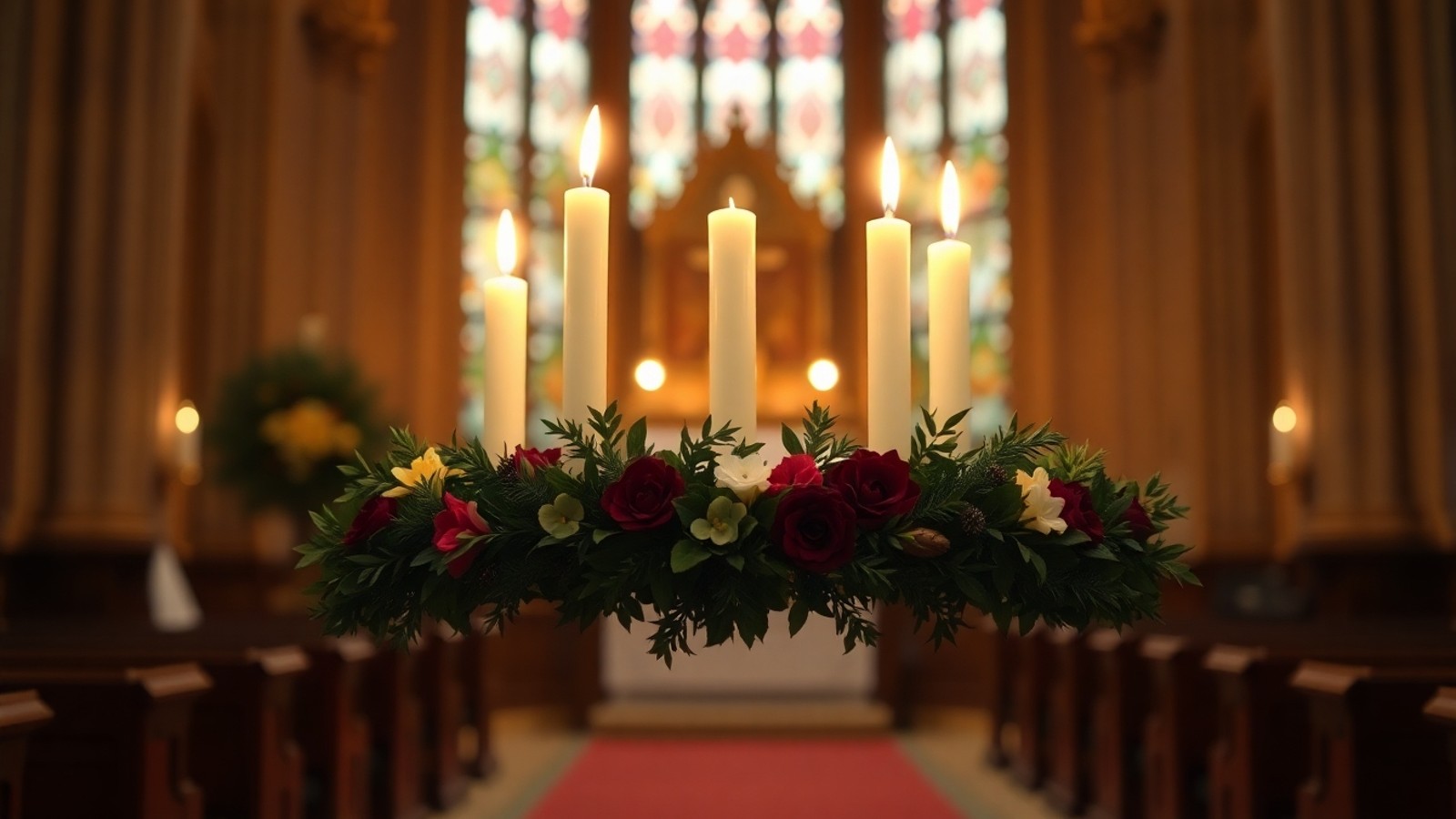 coroa de advento velas acesas