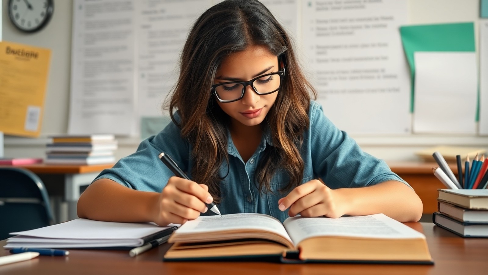estudante analisando o que como onde