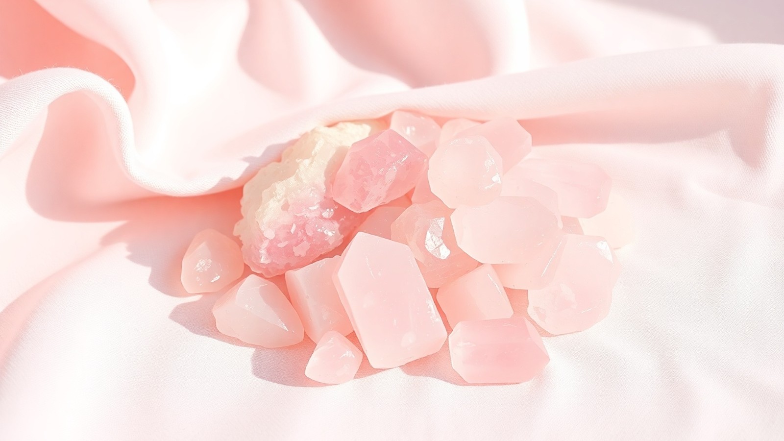quartzo rosa com fundo suave