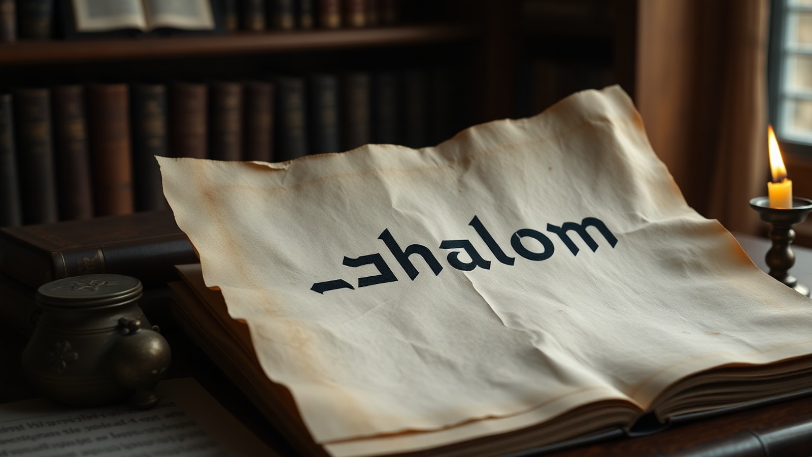 shalom em pergamino hebraico
