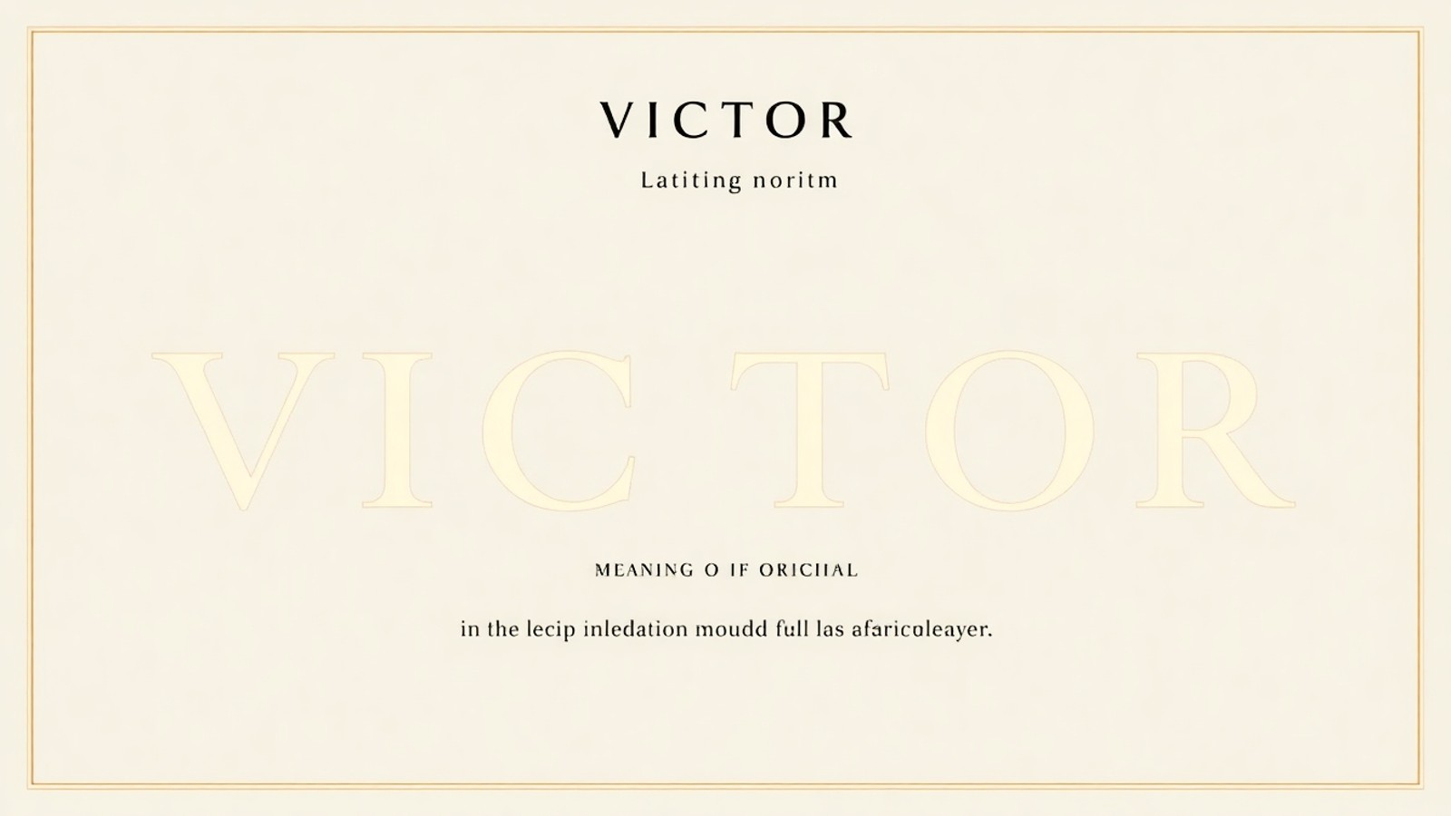 significado do nome victor ilustracao
