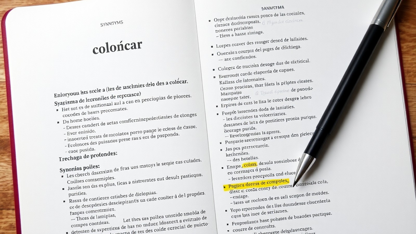 sinonimo de colocar contexto educativo