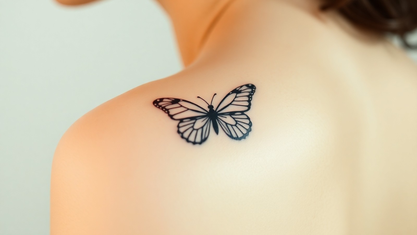 tatuagem borboleta minimalista