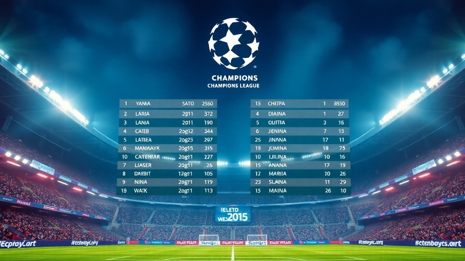 tabela liga dos campeoes capa