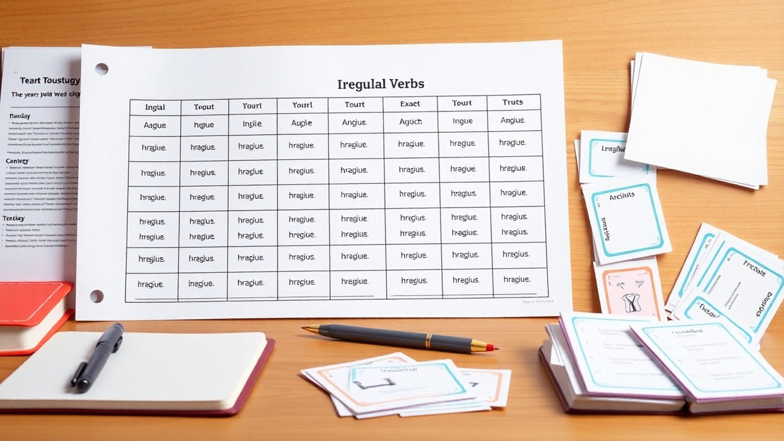 tabela verbos irregulares ingles estudo