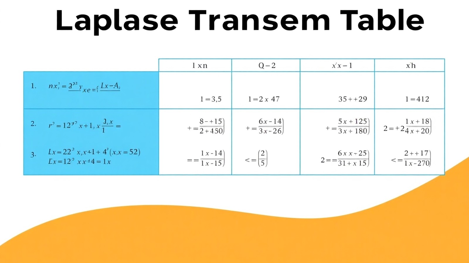 tabela de laplace ilustracao matematica