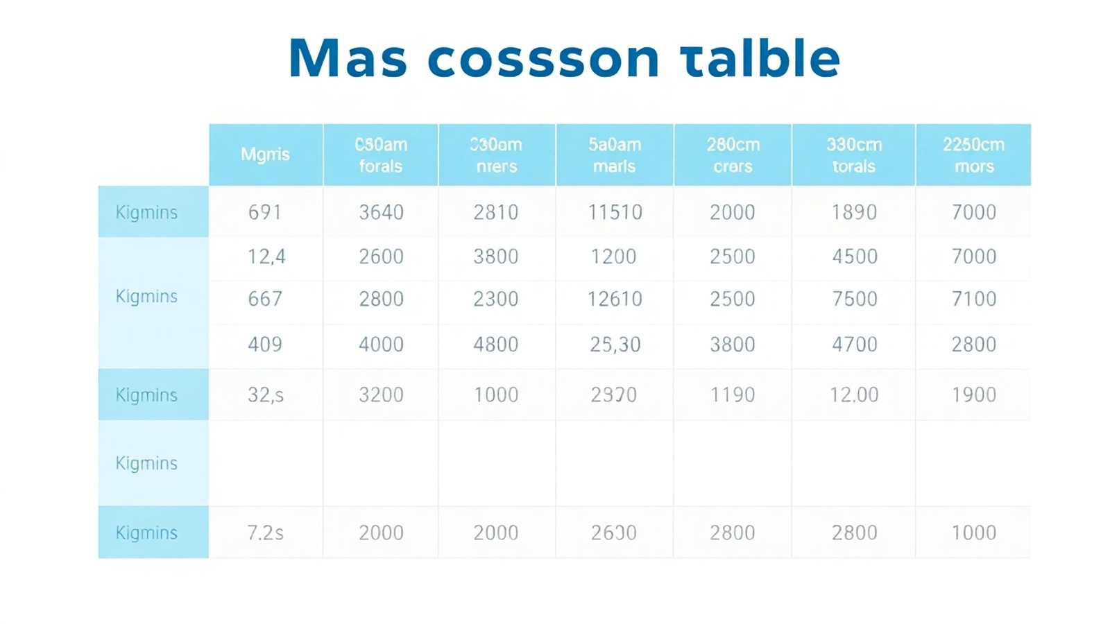 tabela metrica conversao massa kg g mg