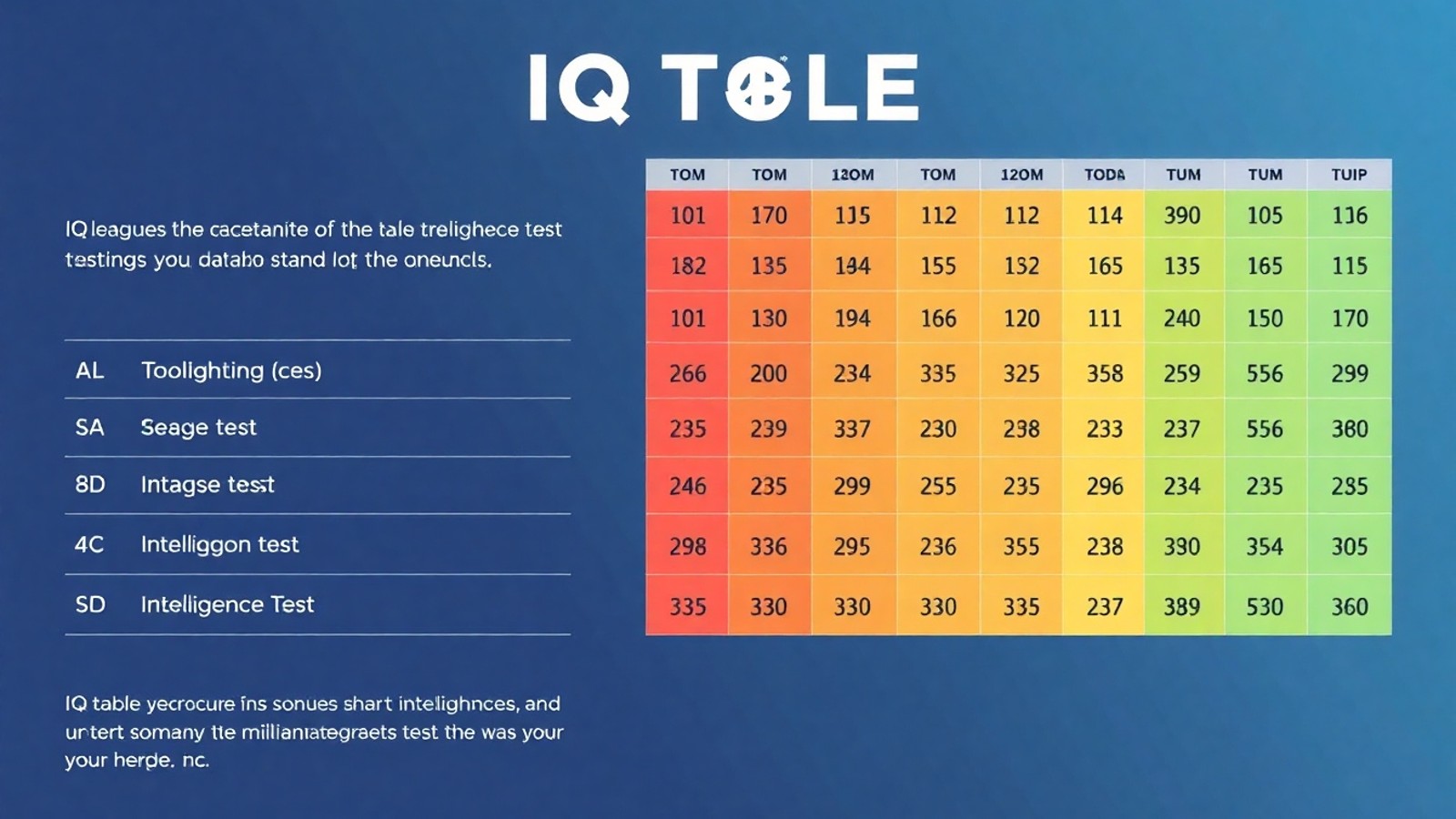 tabela de qi infografico