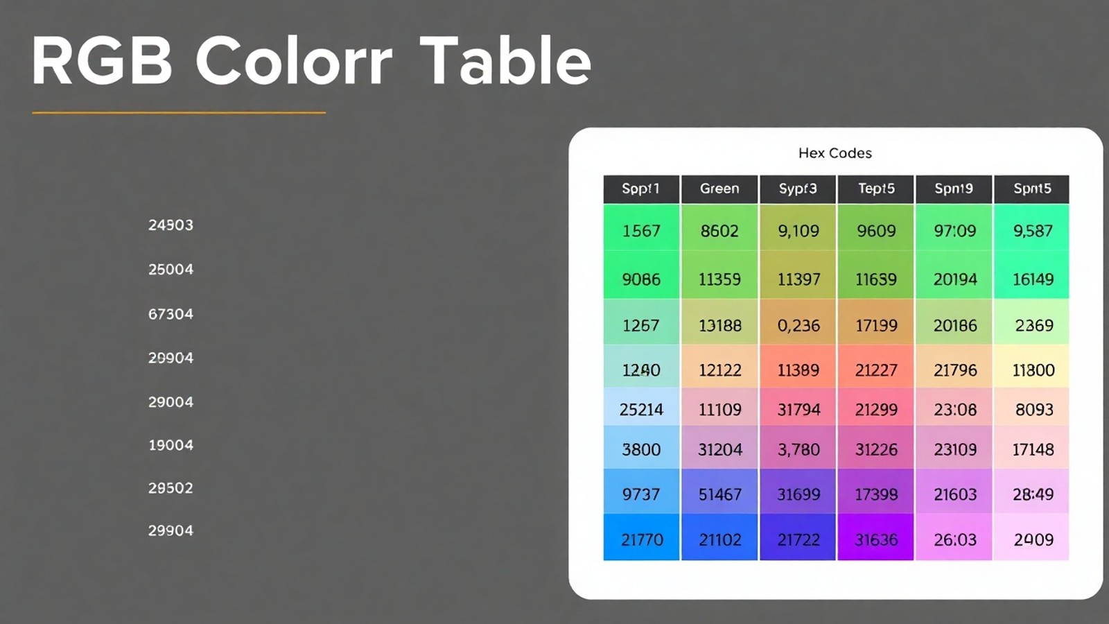 infografico tabela rgb