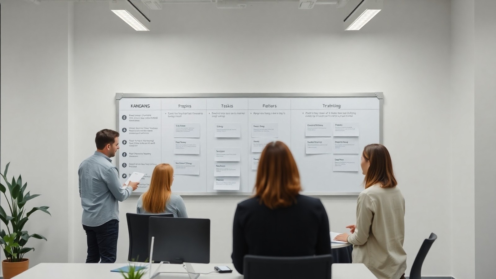 quadro kanban trabalho em andamento
