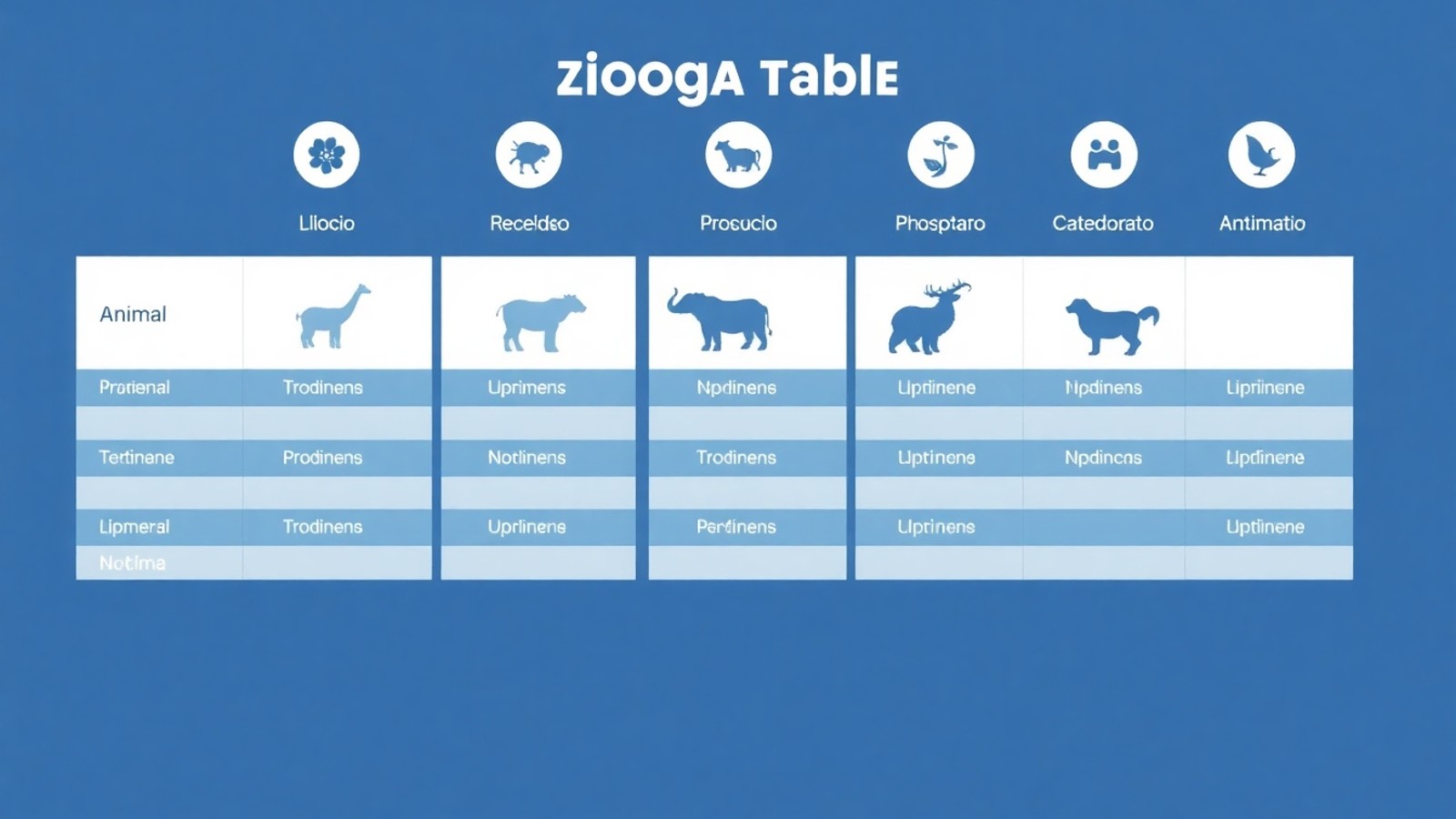 tabela de zoologia 1