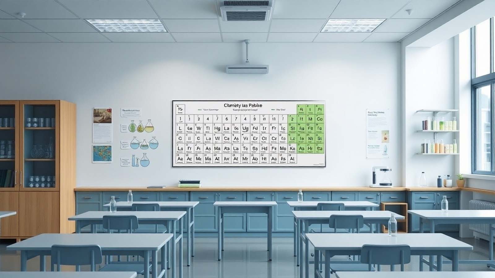 tabela periodica escolar na sala de aula