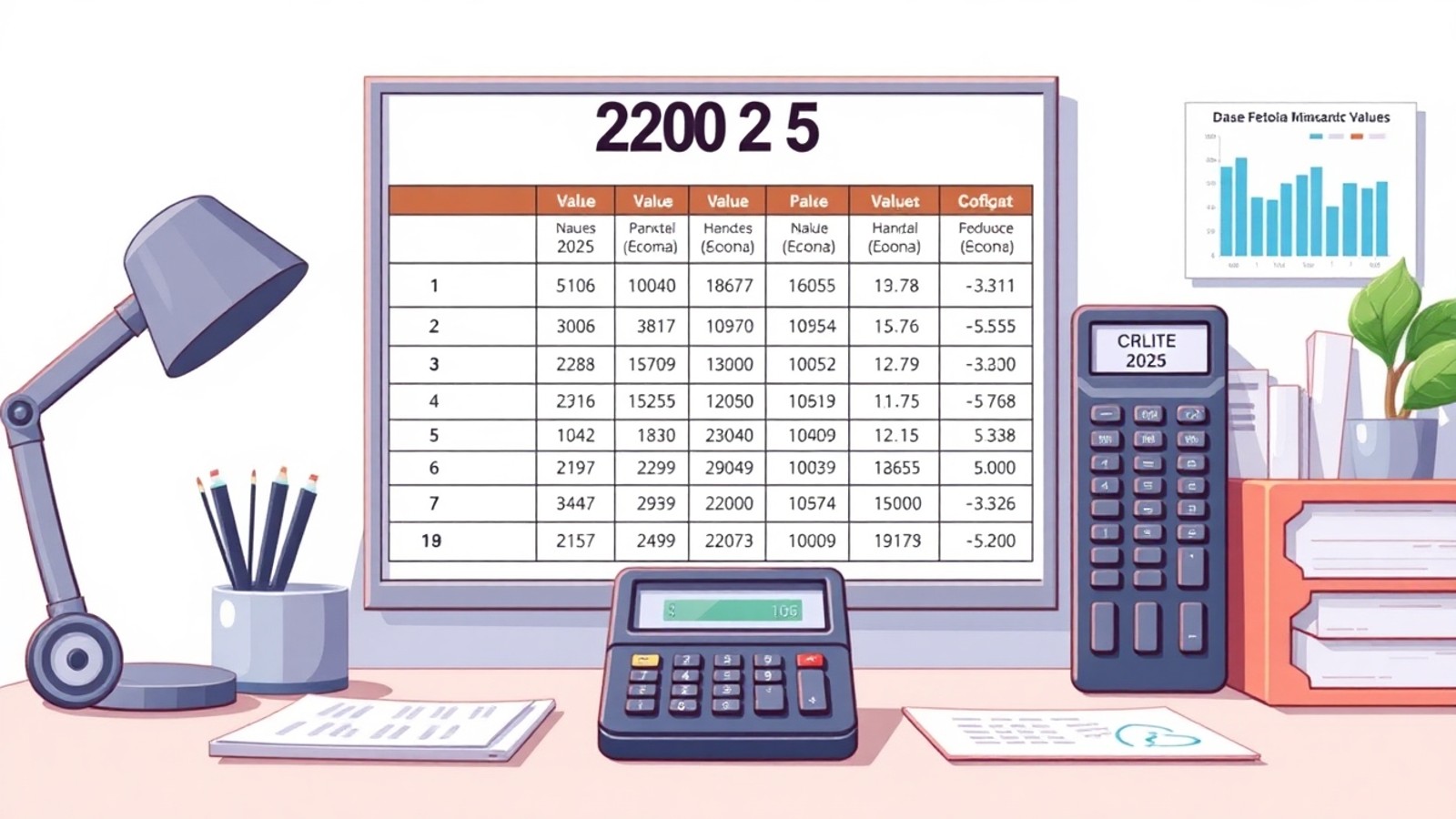tabela valores 2025 financeiro