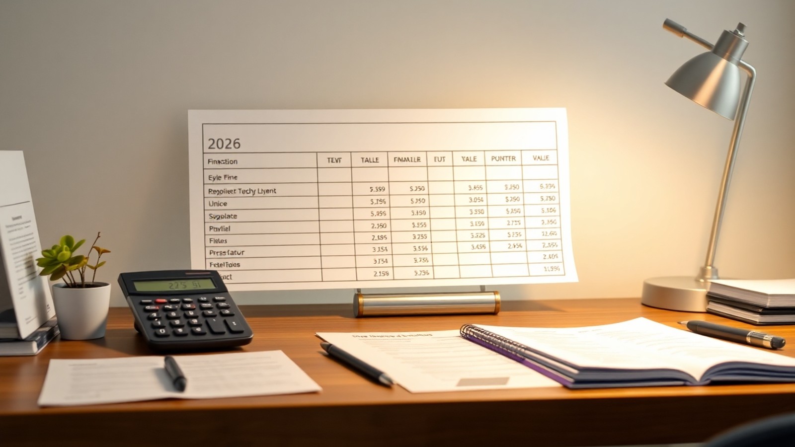 tabela valores 2026 planejamento financeiro