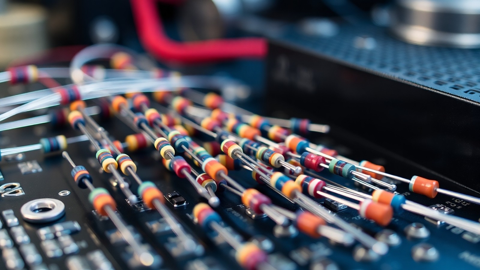 resistores faixas de cores bancada eletronica