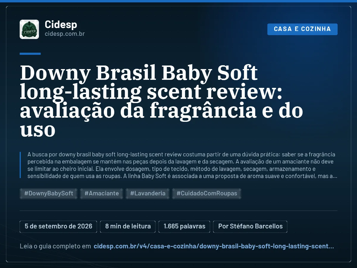 Cartão do artigo “Downy Brasil Baby Soft long-lasting scent review: avaliação da fragrância e do uso”, com resumo, data de publicação e endereço da página.