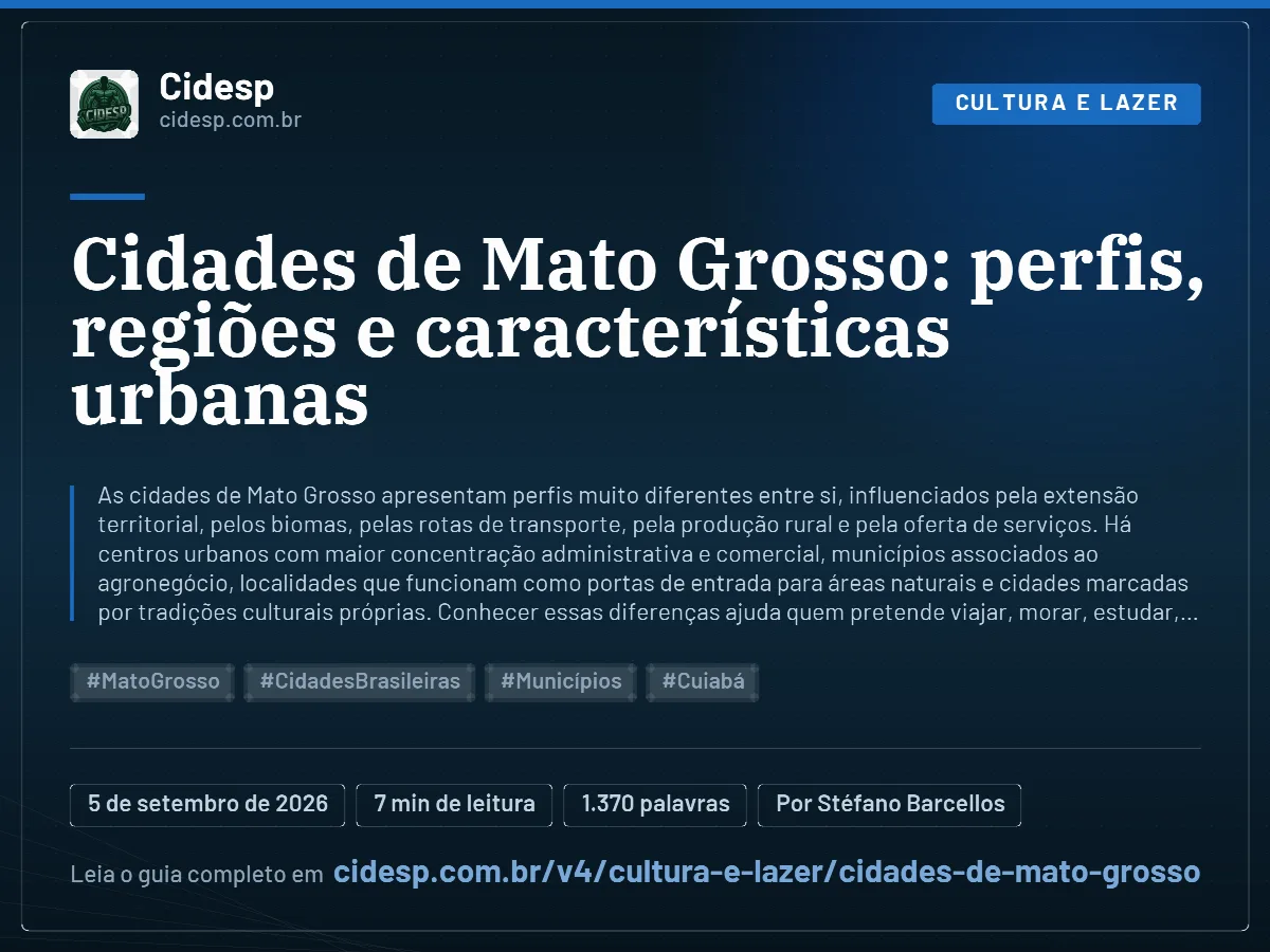 Cartão do artigo “Cidades de Mato Grosso: perfis, regiões e características urbanas”, com resumo, data de publicação e endereço da página.