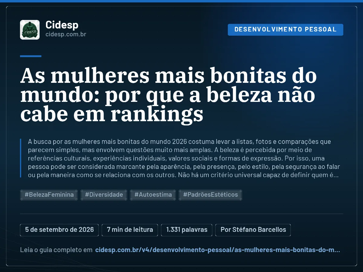 Cartão do artigo “As mulheres mais bonitas do mundo: por que a beleza não cabe em rankings”, com resumo, data de publicação e endereço da página.